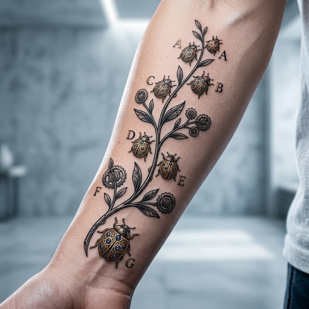 Generate different tattoo ideas with a similar concept